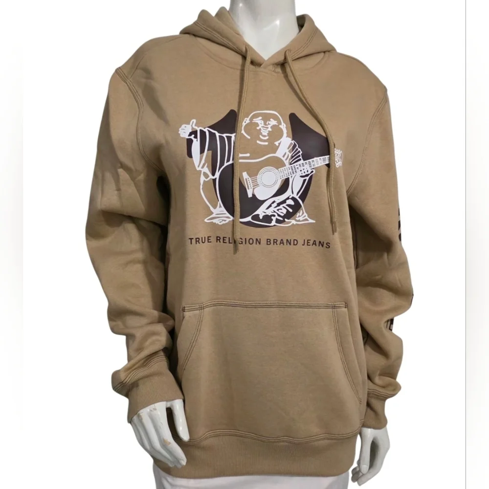 True Religion Budha Guitar Khaki Hoodie for Men NWT Size L